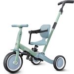 newyoo Toddler Tricycle with Push Handle for 1-3 Year Old, Toddler Bike, Birthday and Toy for Boys and Girls, 5 in 1 Kids Trike, Convert to Baby Balance Bike, Green, TR007