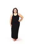 D'Heer Fashion Full Length Women's Cotton Fabric Long Nighty Slip/Camisole Slip- for Women - Plus Size Nighty (Black)