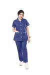 UNIFORM CRAFT Female Nurse Uniform | Hospital Staff, clinics, Home Health, Nurse Uniforms for Women made of Polyester-Cotton (M, Royal Blue)