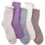 EBMORE Womens Fluffy Fuzzy Socks Slipper Soft Cabin Fleece Cosy Stocking Fillers Plush Winter Bed Gift Socks for Ladies(Multicolor C)