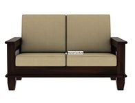 Home furniture Wooden Sofa Set for Living Room and Office Two Seater (2 Seater, Walnut Finish) 2-Person Sofa