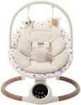 Baby Swing for Infants with 5 Point Harness, 5 Speeds Infant Swing with Soft Cushion, 10 Songs and Bluetooth Music for Newborn, Remote Control & Touch Panel Use, Multi