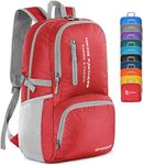 ZOMAKE 35L Packable Hiking Backpack,Lightweight Foldable Backpacks,Water Resistant Back Pack(Red)