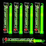 Emergency 10 Ultra Bright Green Glow Sticks - Individual Packed With Lanyard - For Camping Survival - Glow Lights for Blackouts, Hurricane and Storms- 6 Inch Chem Light Sticks with 12 Hour Duration