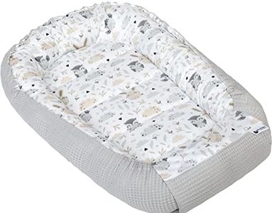 Medi Partners Nido per Neonato 100x60x15cm Baby Nest 100% Cotone Waffle Lettino da viaggio per bambini Multifunzionale Chiusura sicura (Radura con Waffle grigia)