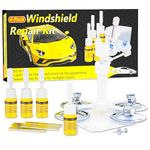 Windshield Repair Kit, Auto Windshield Crack Repair Kit, Efficient Windshield Chip Repair Kit with 4 Bottles Glass Repair Fluid, Quick Nano Windshield Repair Kit for Chips, Cracks, Star-Shaped Crack