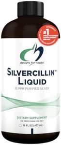 Designs for Health Liquid Silver - Silvercillin Pure Silver with Purified Water, 15ppm Non-Toxic Form of Silver - Non-GMO GI + Immune Support Supplement (95 Servings / 16oz)