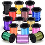 Curling Ribbon (Bulk 15 Rolls) Assorted Colors, for Fabric Ribbon, Arts and Crafts, Hair, Gifts, Wrapping, Balloons, Florist, Flowers, 60 Feet Each