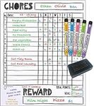 Travel Revealer Magnetic Chore Chart for Kids Multiple Kids, Adults & Family 11x14” Plus 5 Liquid Chalk Markers - Dry Erase Reward Chart Responsibility Behavior Chart Whiteboard (White)