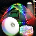 Camping String Lights 10M Outdoor Waterproof Portable Stowable String Light Rechargeable Camping String Lights Reel Outdoor String Lights USB Camping Light for Outdoor Indoor Home RV Garden Patio