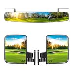 10L0L 2019 Newest Wide Rear View Convex Golf Cart Mirror and Universal Folding Golf Cart Side View Mirrors Combo for EZGo, Club Car, Yamaha, Golf Cart Wrap, Golf Cart Security, Golf Cart Accessories