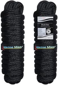 Amarine Made 3/4" x 25' Dock Line, 2pcs Double Braided Nylon Dock Lines,12" Eyelet Marine Mooring Rope Boat Dock Lines Breaking Strength:9500 lbs, Working Load Limit:1900 lbs