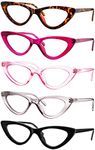 Yogo Vision Reading Glasses 5 Pk Readers for Women Cateye Eyeglasses and Light Spring Hinge Frame +1.25