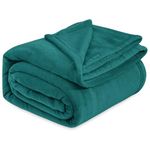 Cloth Fusion Flannel Plush 230 GSM AC Blanket Double Bed, Lightweight Thin Blanket for Summer Double Bed with Ultimate Comfort (86x88 inches, Teal)