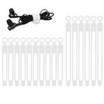 Molain Silicone Cable Ties, 16Pcs Reusable Cable Management Organizer Adjustable Cable Straps Elastic Cord Ties for Charging Cords Earphone Computer Wire Desk Travel Accessories(White)