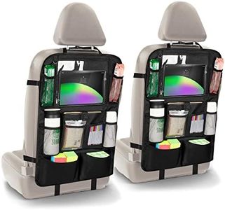 Pystuvo Car Seat Organiser, 2 Pack Car Organiser, Car Organiser Back Seat For Kids, Car Seat Organiser Kids, Car Accessories With 11 Inch Car Ipad Holder Back Seat, 9 Pockets, Toy Storage, Black