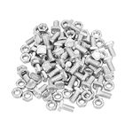 50 Packs Greenhouse Nuts and Bolts Square Head Bolts Nuts Greenhouse Repair Kit Parts Replacement Garden Supplies