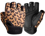 Workout Gloves for Women Men - Weight Lifting Gloves with Full Palm Protection & Extra Grip for Women Gym, Weightlifting, Weight Lift, Rowing, Exercise, Sport, Cycling.Leopard-Small