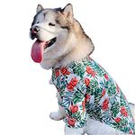 Large Breed Aloha Dog Shirt Dog Hawaiian Flower Pineapple Shirt 3XL-6XL for Large Dog, Alaska, Hatch (7XL, Flower Hawaiian Shirt)