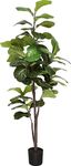 SAKSUN Artificial Fiddle Leaf Fig Tree 6FT Tall Faux Ficus Tree Lyrata Plant with Faux Leaves Fig Silk Tree for Indoor Outdoor House Home Office Garden Decor
