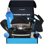 Running Gift Box for Men & Women – 10 Premium Running Gear Essentials, Includes Running Belt, Waterproof Headlamp, Collapsible Water Bottle, Running Beanie & More – Perfect Gifts For Runners