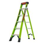 Little Giant Ladders 1303-205 King Kombo Industrial Multi-Purpose Ladders, 6 Tread, Hi-Viz Green, Fibreglass, EN131, 3 Ladders in 1