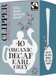 Clipper Fairtrade Organic Decaf Earl Grey Tea Bags | Natural, Unbleached, Plant-Based Biodegradable & Non GM Black Tea | Eco Conscious Decaffeinated Tea Bags | Individually Wrapped (40 Teabags)