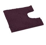 LuxUrux Luxury Shaggy Toilet Bath Mat U-Shaped Contour Rugs for Bathroom, Soft and Comfortable, Maximum Absorbent, Dry Quickly, Non-Slip, Machine-Washable (20 x 20, Plum)