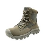 NORTIV 8 Men's Military Tactical Work Boots Leather Motorcycle Combat Boots, Army Green, 9