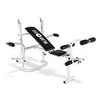 Klarfit Workout Hero Multi-station - Bench Press, Weights Bench, Fitness Benches, Arm/Leg curler with weight holders , Load capacity: max. 160 kg , 3-stage adjustable backrest , Steel frame, White