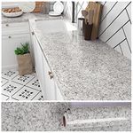 VEELIKE 15.7''x118'' Granite Contact Paper for Countertops Waterproof Self Adhesive Grey Granite Wallpaper Peel and Stick Countertops for Kitchen Bathroom Counter Top Removable Decorative Film Vinyl