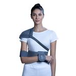 Drivecure Elastic Shoulder Immobilizer Pack of 1,Grey Color-Extra Large (XL) Shoulder Support for Rotator Cuff, Dislocated AC Joint,Shoulder Stability Brace- Extra Large (XL))