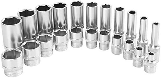 OEMTOOLS 22962 22-Piece SAE Socket Set, SAE Deep Sockets, SAE Shallow Sockets, Mechanical Socket Set, 3/8 Drive Socket Set