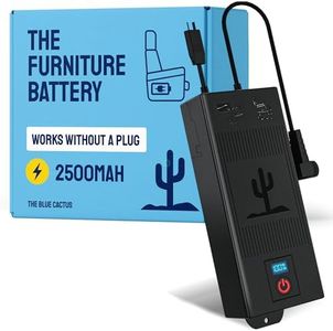 The Blue Cactus Universal Battery Pack for Reclining Furniture with LCD Display - 2500mAh Recliner Battery Pack Rechargeable – Recliner Power Supply for 2-Pin Motion Furniture - Battery Only