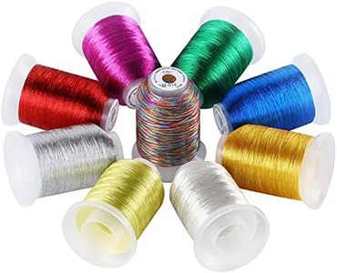 New brothread 9 Colores Básicos Metálico Bordado Máquina Hilo 550M para bordado computarizado y costura decorativa - Surtido 1
