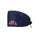 BendJoy Surgical Cap: Adjustable Surgical Scrub Cap, Stylish Tibetan Blue Scrub Cap for Doctors Women and Men, Cotton Head Cap with Sweatband