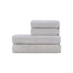 Christy Cirrus Bath Sheets Set | 4 Pieces | 2 Hand 2 Bath Sheets | Super Soft and Fluffy | Quick Dry | Lightweight Bathroom Shower Towels | 100% Cotton | Cloud Grey