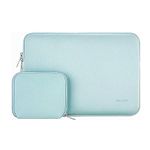 MOSISO Laptop Sleeve Compatible with MacBook Air/Pro, 13-13.3 inch Notebook, Compatible with MacBook Pro 14 inch M3 M2 M1 Chip Pro Max 2024-2021, Neoprene Bag Cover with Small Case, Mint Green