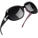 Joopin Oversized Polarised Sunglasses for Women, UV400 Protection Large Frame Womens Sunglasses Vintage Fashion Ladies Sunglasses (Black Purple)