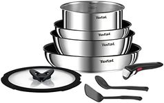 Tefal Ingenio L8979804 8-Piece Cookware Set for All Heat Sources Including Induction Non-Stick Coating, Stainless Steel, Stackable