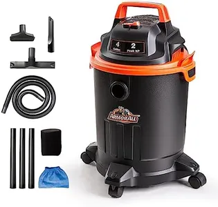 Armor All VO405P 0901 4 Gallon Wet/Dry Vac 2.0 Peak HP Shop Vacuum with Nozzles & Brush,Black/Orange