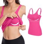 V FOR CITY Womens Vest Top Ladies Tank Top with Shelf Bra Summer Tops Cotton Camisole Adjustable Wider Strap Vests