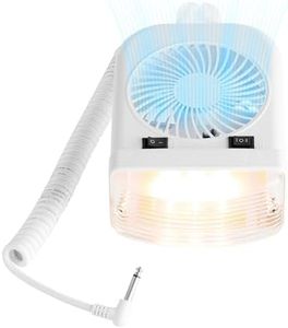 Lumitronics Combination Interior 12V Reading Light with 2 Speed Fan for RVs, Trailers, Campers, 5th Wheels. Includes Incandescent Light Bulb and Extendable Coil Cord. Convenient On/Off Switch