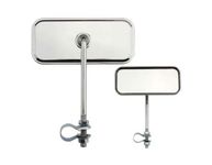 Rectangle Mirror All Chrome. Bike Mirror, Bicycle Mirror for lowrider, Beach Cruiser, Chopper, Limo, Stretch Bike, BMX, Track