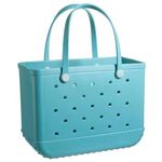 Rubber Beach Bag,large Beach Bag,Beach Tote Bag,Large Rubber EVA Beach Bag With Holes,Stylish Women For Beach Pool Gym Sports Shopping,plas tic Tote Bag With Handle For Gym Sports Beach