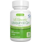 VESIsorb Ubiquinol-QH, Active Kaneka QH Ubiquinol, 30 Softgels, Fast-Acting Water-Soluble Coenzyme Q10-100 mg, CoQ10 Supplement for Energy, 1 Month Supply, by Igennus