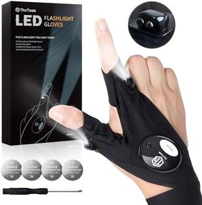 ThxToms LED Flashlight Gloves,Fathers Day Dad Gifts from Daughter Son Wife, Christmas Birthday Gifts for Men Dad Him Boyfriend Husband,Cool Gadget Hands Free Lights for Repairing Fishing Camping
