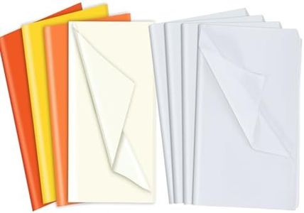 600 Sheets 20 x 30 Inches White Tissue Paper&160 Sheets Orange Tissue Paper for Gift Bags Crafts Fall Decor Halloween Birthday Party Decoration