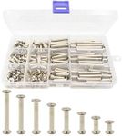 LBY 160pcs Chicago Screws Binding Screw Posts,M5 x 10/15 /20/25 /30/35/40/45mm Book Screws,Binding Barrels and Screws Assortment Kit, for Leather Saddles Purses Belt Repair,Nickel-Plated