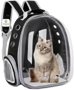 ZOIVANE Transparent Cat Carrier Backpack (Medium) | Breathable, Ventilated, Airline-Approved Pet Travel Bag for Cats & Small Dogs | Sturdy & Comfortable for Hiking & Travel (Black)